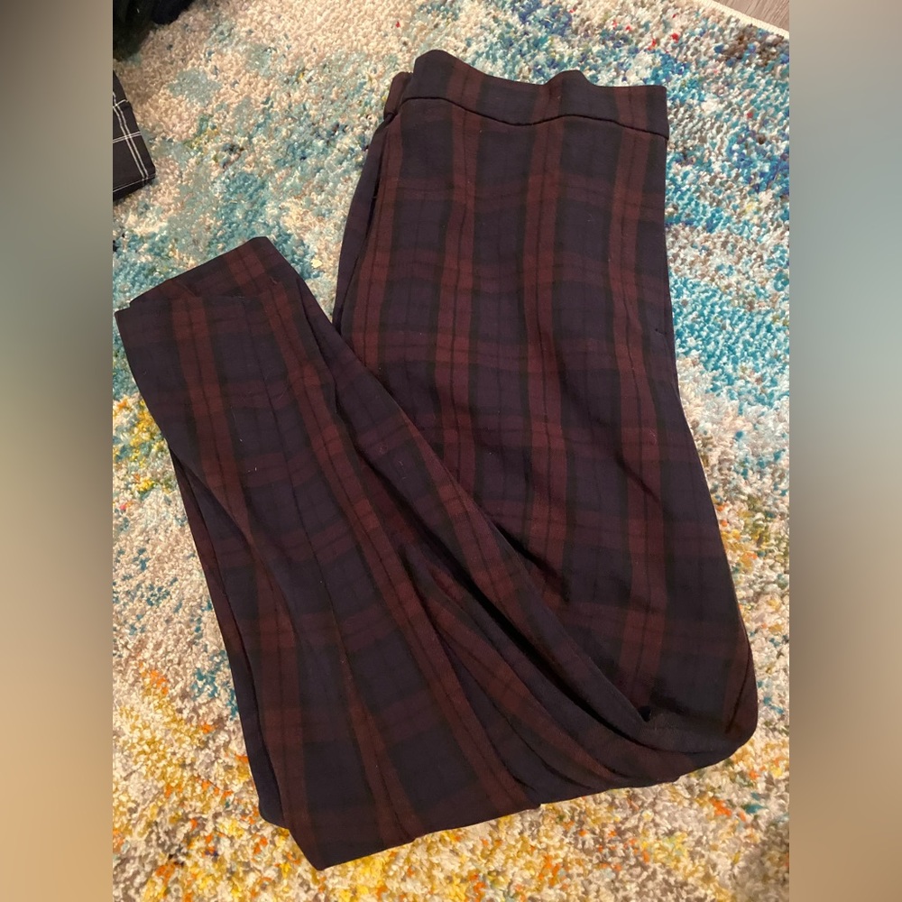 Blue and Maroon Plaid Pants